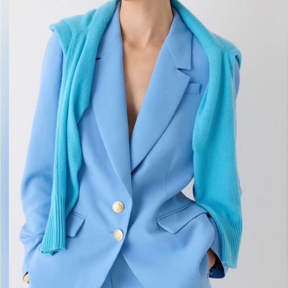 NWT J.Crew Willa Blazer in City Crepe size 0 mountain stream color